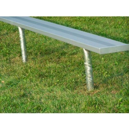 GT GRANDSTANDS BY ULTRAPLAY 8' Aluminum Team Bench without Back and Galvanized Steel Frame, In Ground Mount BE-PD00800